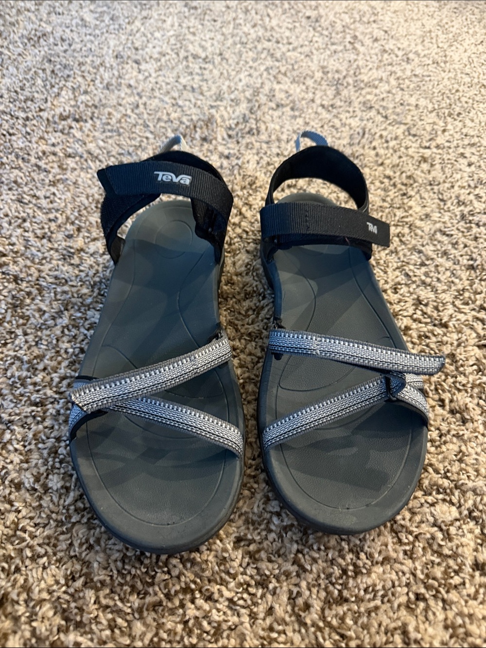 Teva Women's Blackand Silver Strap Sandals